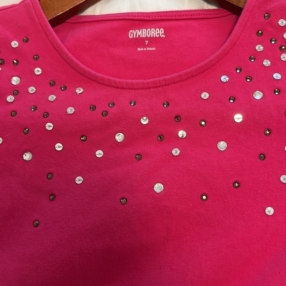 Gymboree Hot Pink Long Sleeve Girls Dress With Crystals Size 7 - Picture 4 of 7
